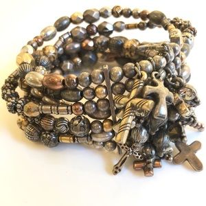 Super Cute Cross Bracelet 7 strands 8 crosses